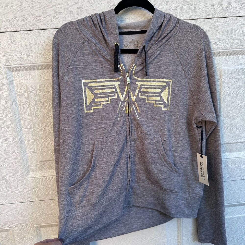 Warrior by Danica Patrick Hoodie Women's Medium Gray Zip Up Long Sleeve